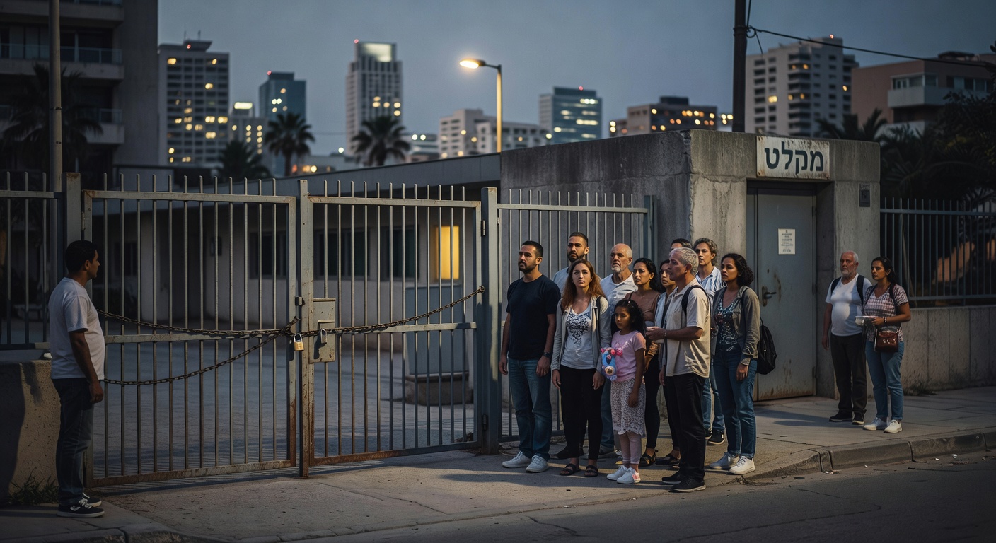 תושבים ננעלים מחוץ למקלט בגן ילדים שפתח היום