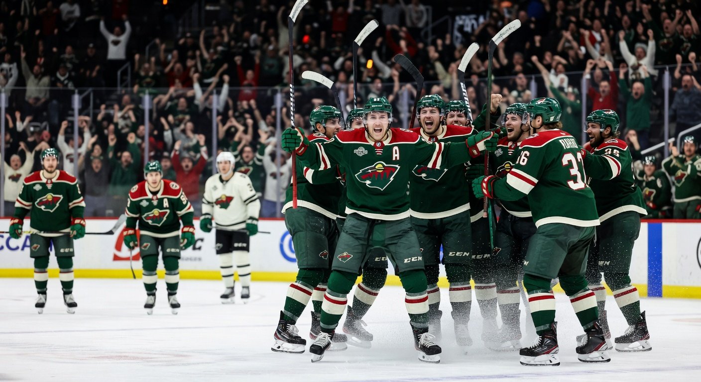 AI Generated - Wild Crush Stars 6-1 in NHL Playoffs Game 1