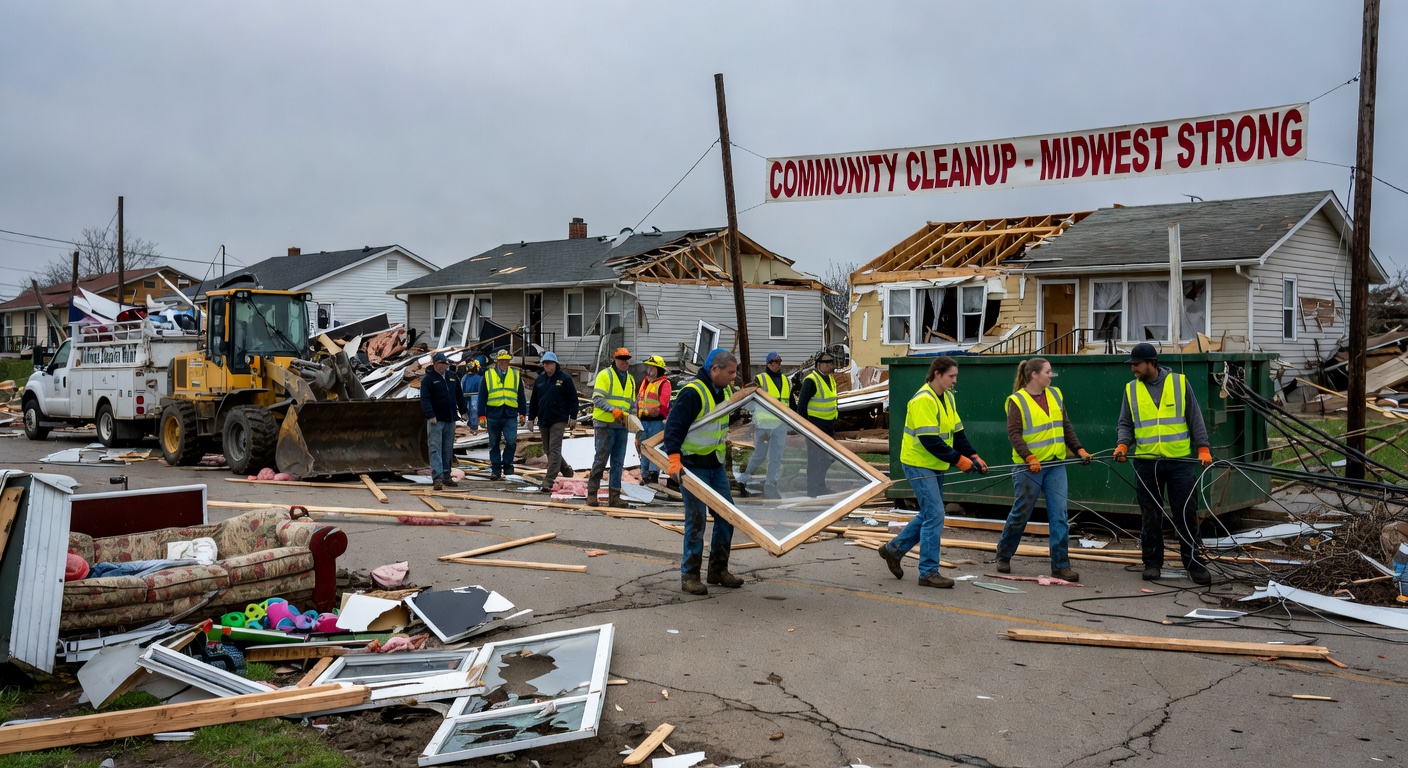 Cleanup efforts underway in Minnesota and Wisconsin on April 19 after the outbreak.