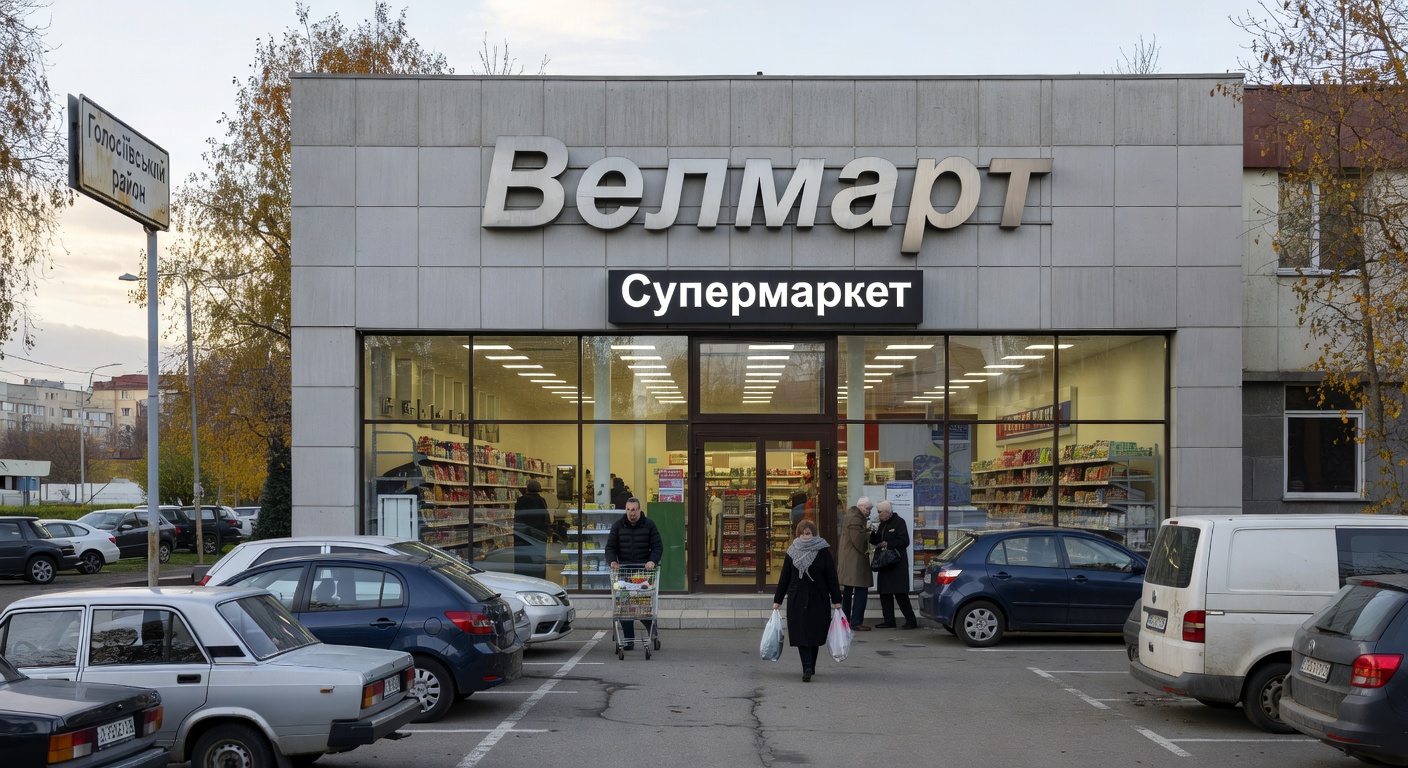 Velmart supermarket in Demiivka The Velmart supermarket in Kyiv