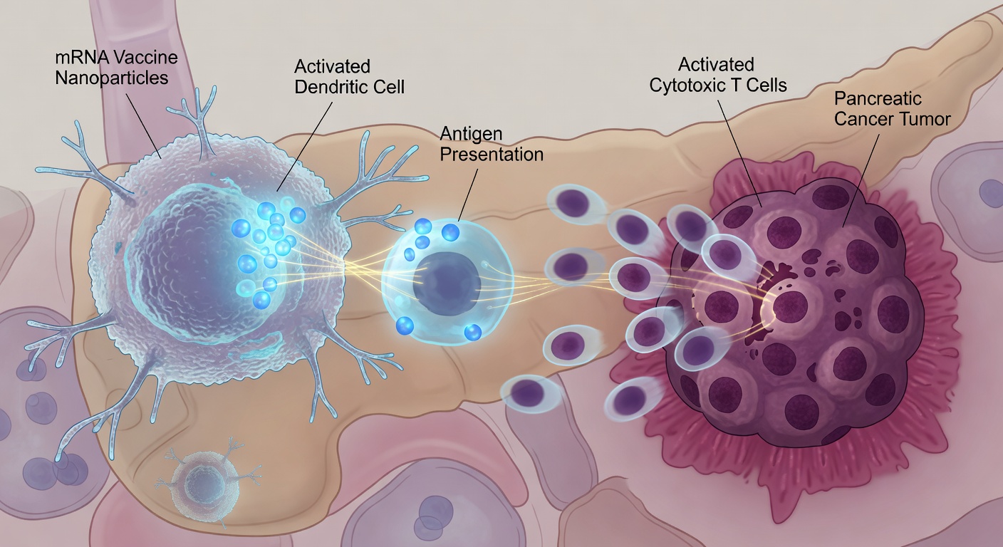 mRNA vaccine immune response Personalized mRNA vaccines train T cells to attack pancreatic tumors.