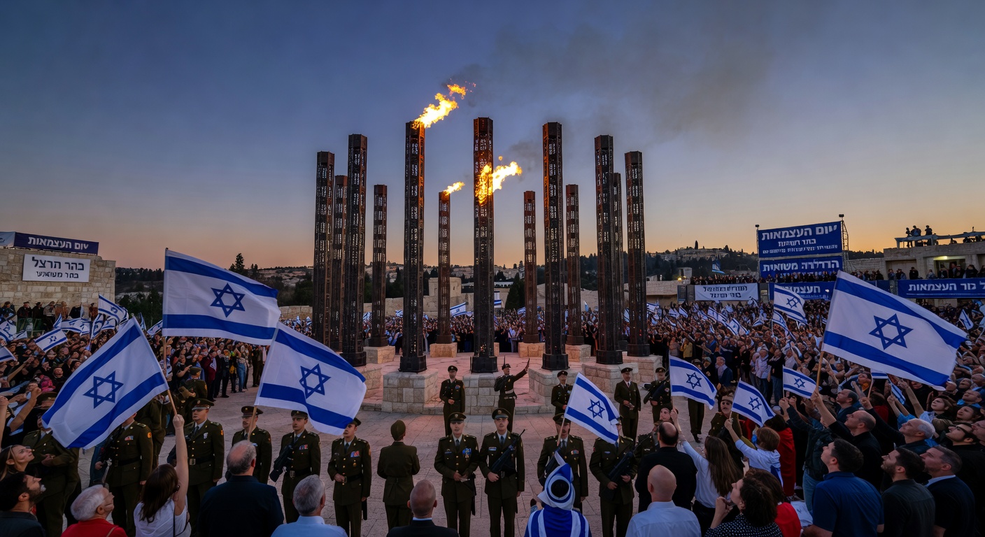 פרופ' בן יהודה מדליקה משואה
