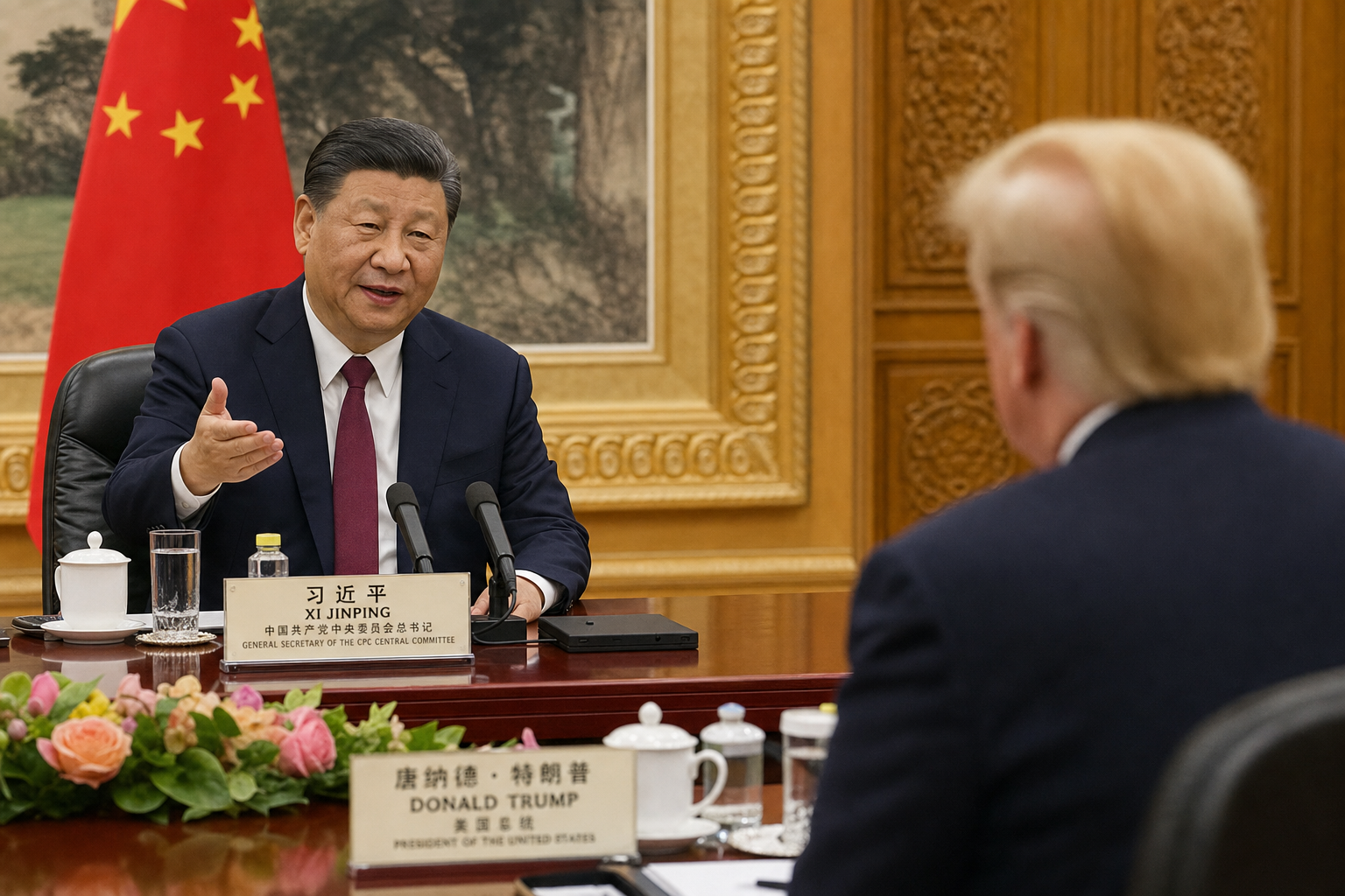 Xi Jinping and Donald Trump during Beijing summit The leaders held closed-door discussions on May 14, 2026.