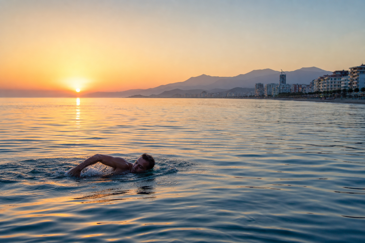 Canadian Jew in Albania coping with depression through daily swims David Rosenberg uses dawn swims in the Adriatic to manage war-related stress.