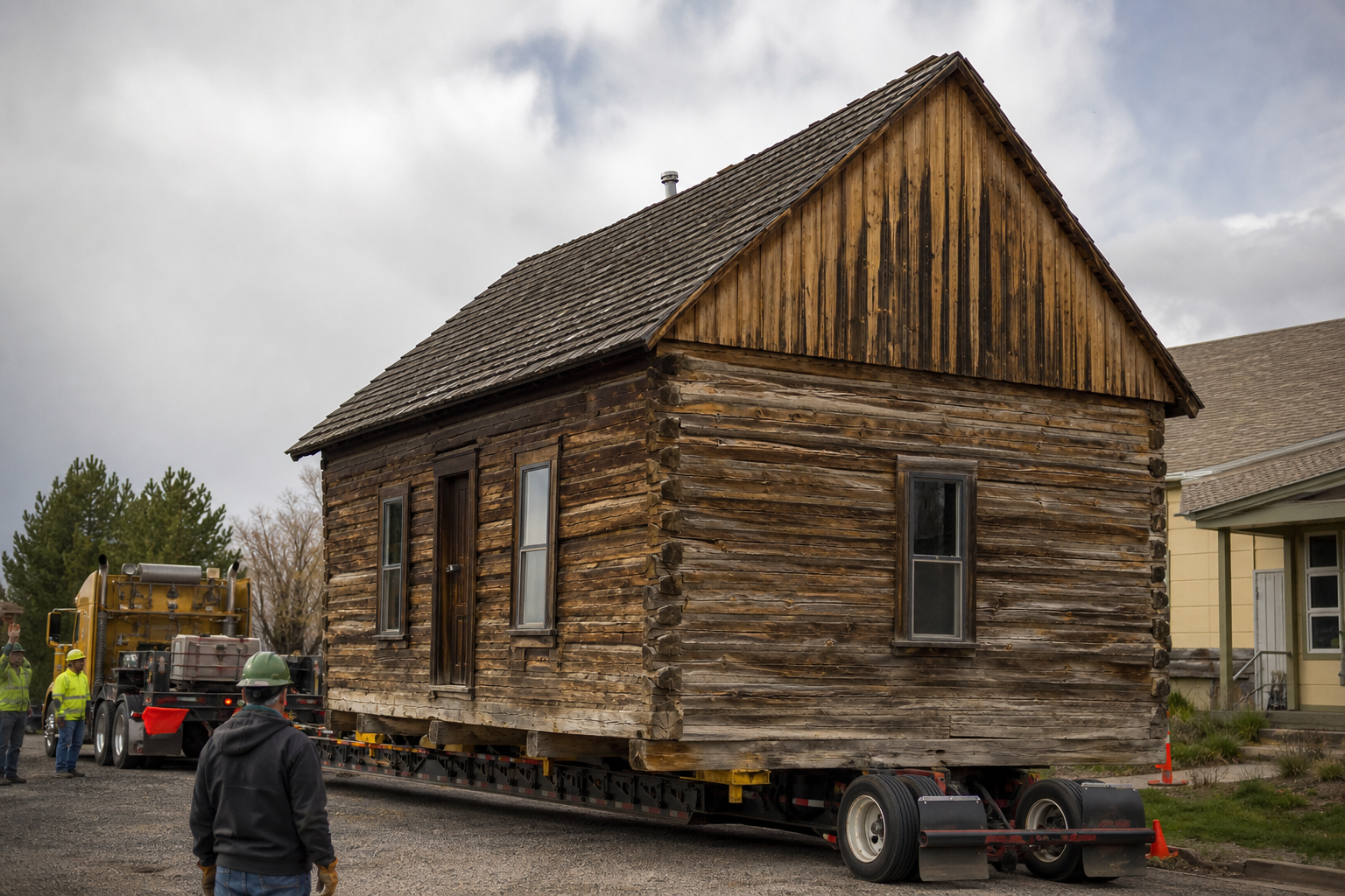 AI Generated - Fossil Cabin Relocated to Medicine Bow Museum
