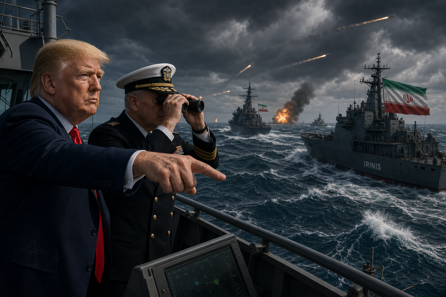 The dramatic visual shared by President Trump warning of potential conflict with Iran.