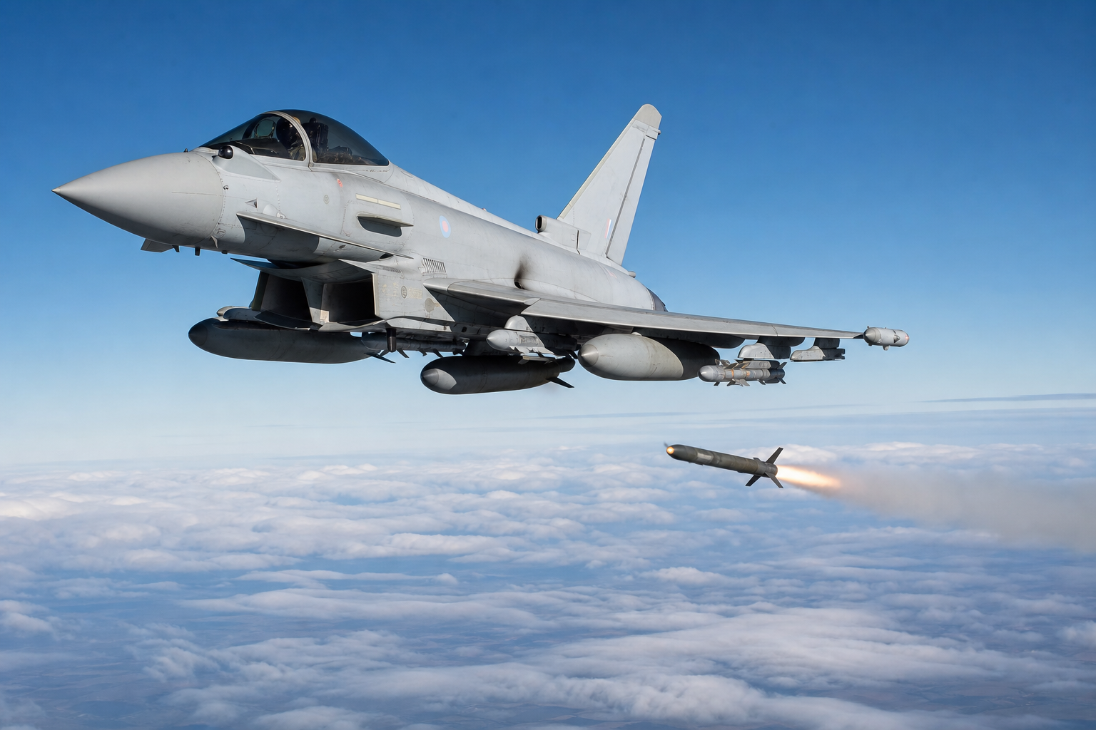 AI Generated - RAF Typhoons Deploy APKWS Rockets for Drone Defense
