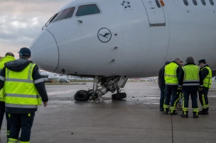 Lufthansa 787 Nose Gear Collapses at Frankfurt, Injuring Staff